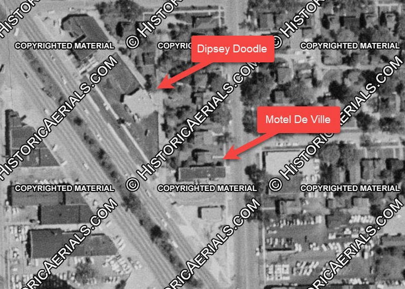 Motel De Ville - 1957 Aerial (newer photo)